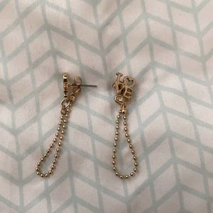 Gold love earrings